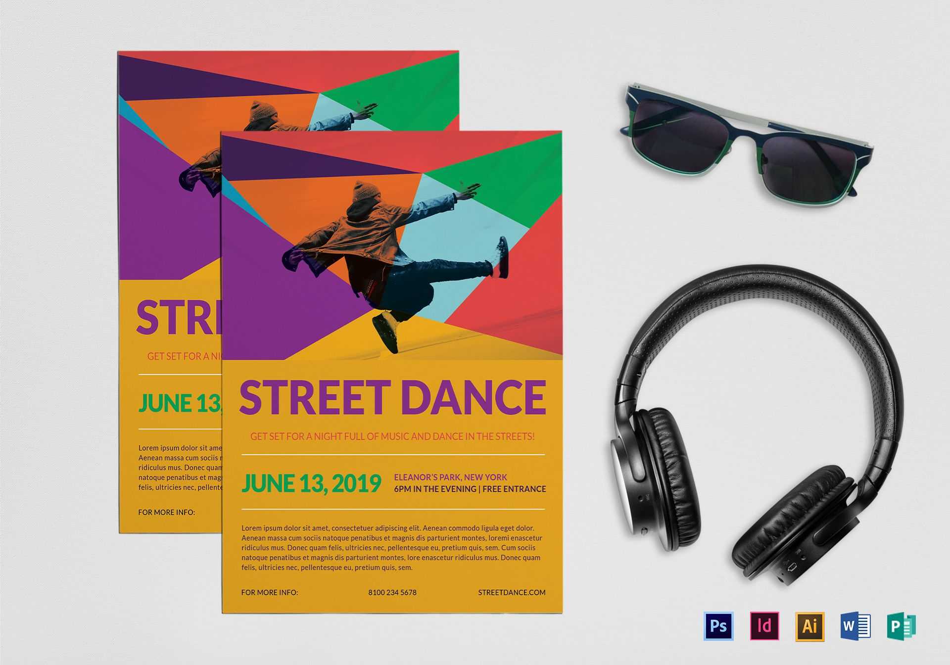 Street Dance Flyer Template Regarding Dance Flyer Template Word