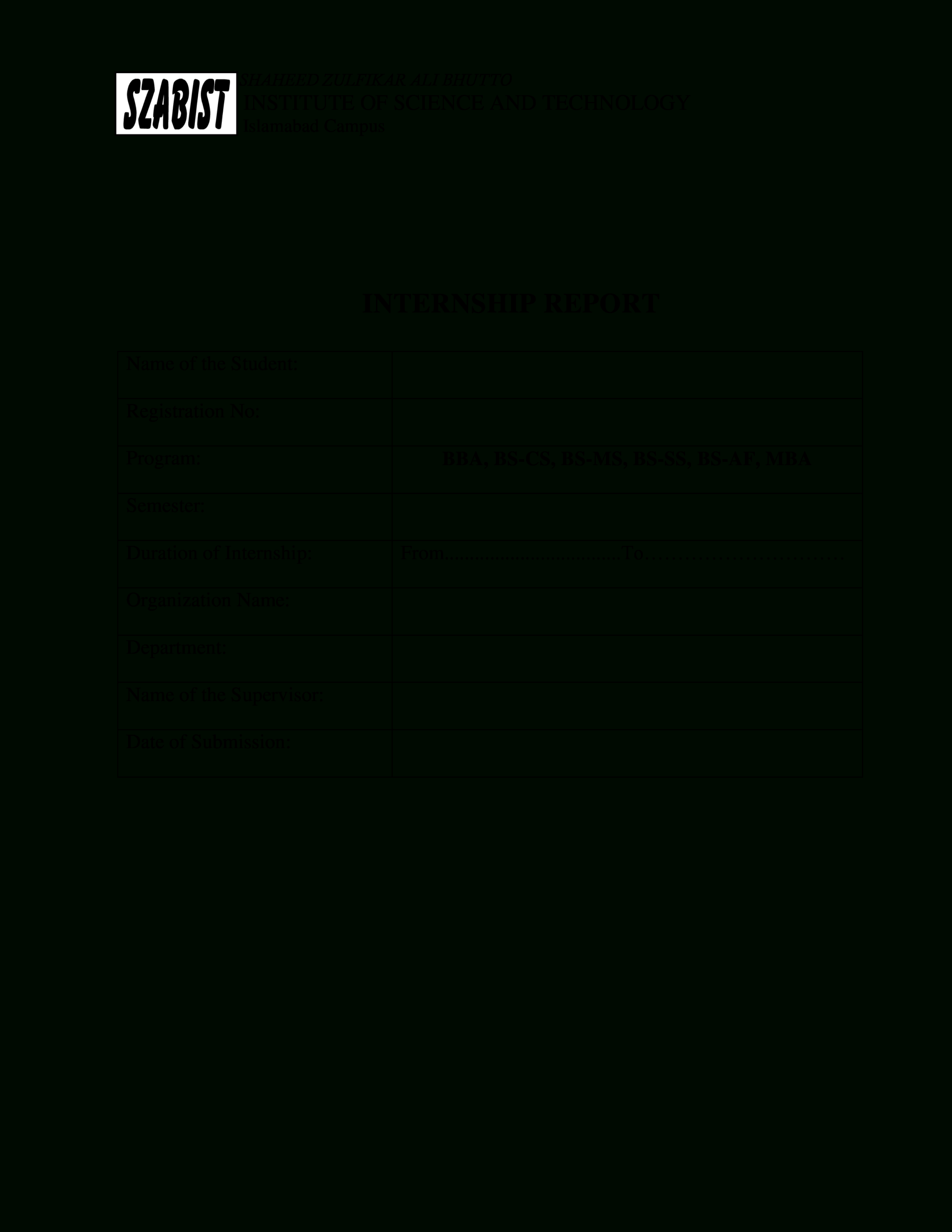 Student Internship Evaluation Report Template | Templates At Throughout Template For Evaluation Report