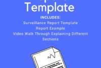 Surveillance Report Template for Private Investigator Surveillance Report Template