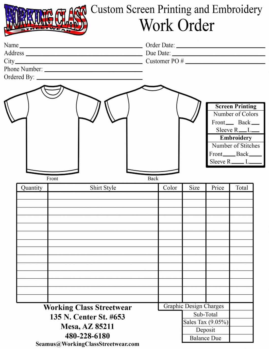 T Shirt Order Form Template Printing Download Free Blank Throughout Blank T Shirt Order Form Template