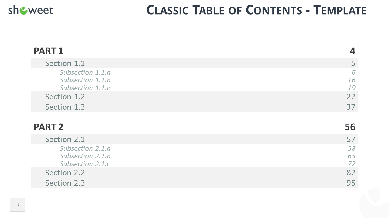 Table Of Content Free Powerpoint Template In Blank Table Of Contents Template