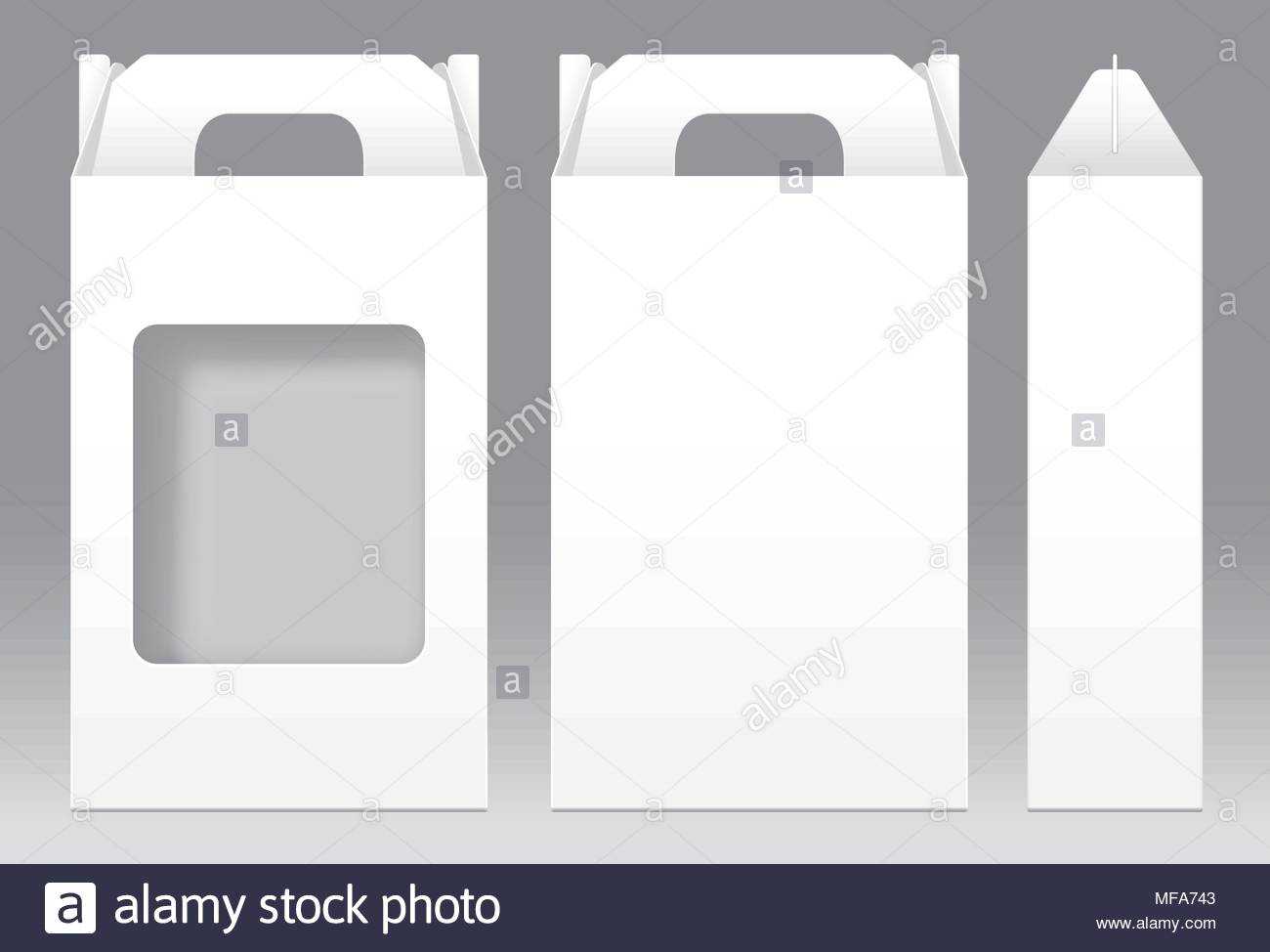 Tall Box White Window Shape Cut Out Packaging Template Blank Within Blank Packaging Templates
