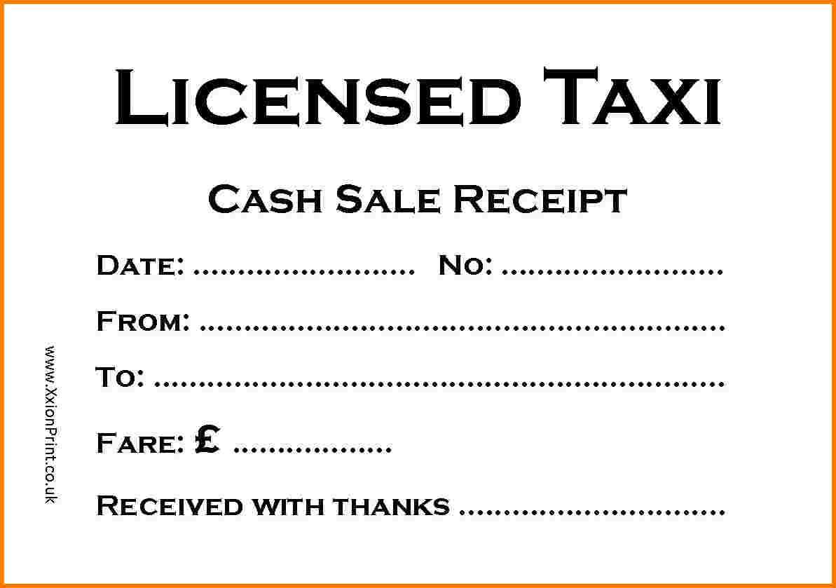 Taxi Receipt Template – Printable Receipt Template Regarding Blank Taxi Receipt Template