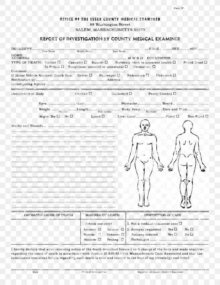 Autopsy Report Template Sample Professional Template