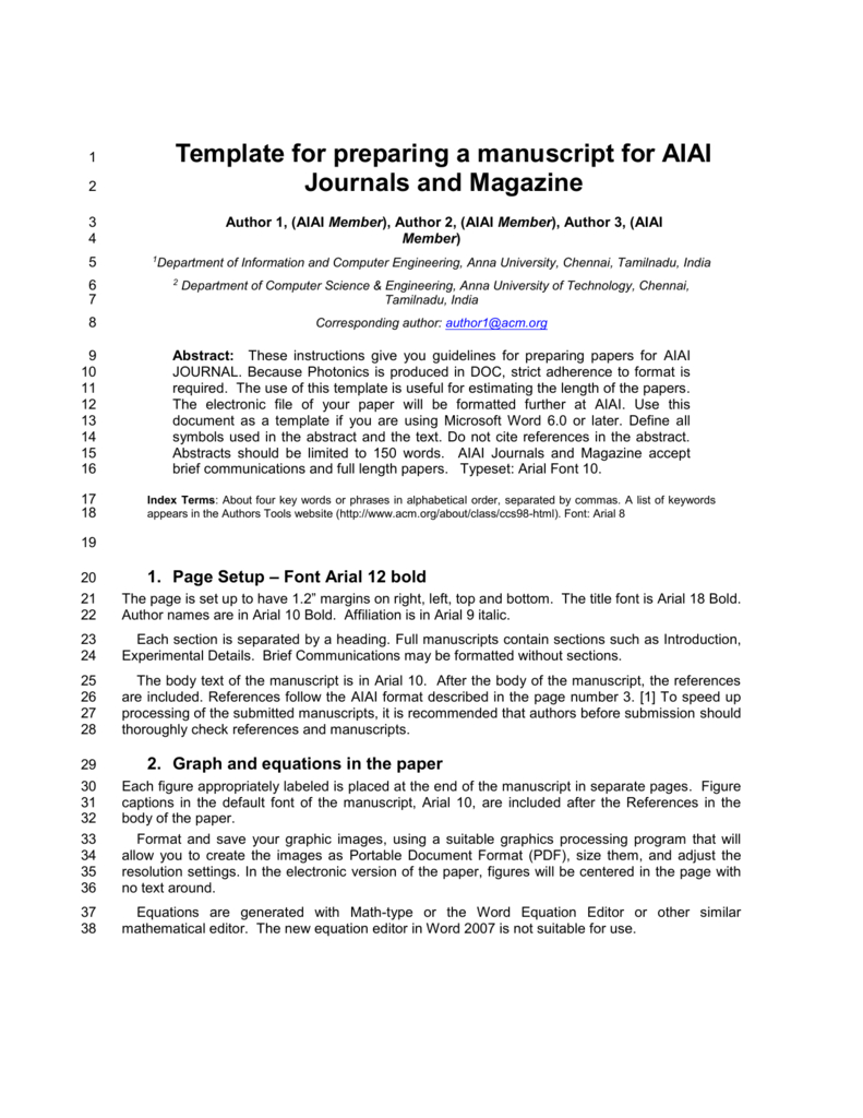 Template For Preparing A Manuscript For Ieee Photonics Journal In Ieee Template Word 2007