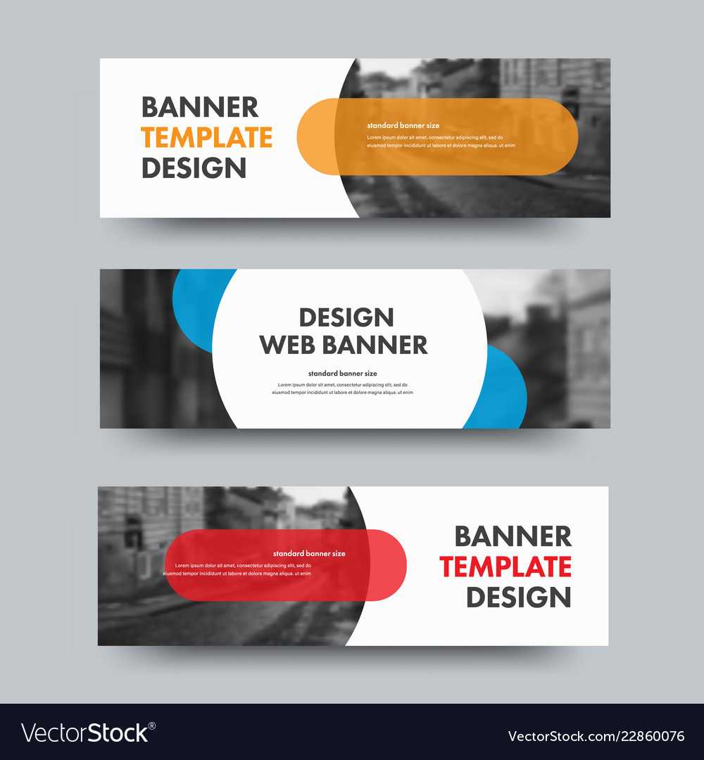 Template Of Horizontal Web Banners With Round And Regarding Product Banner Template