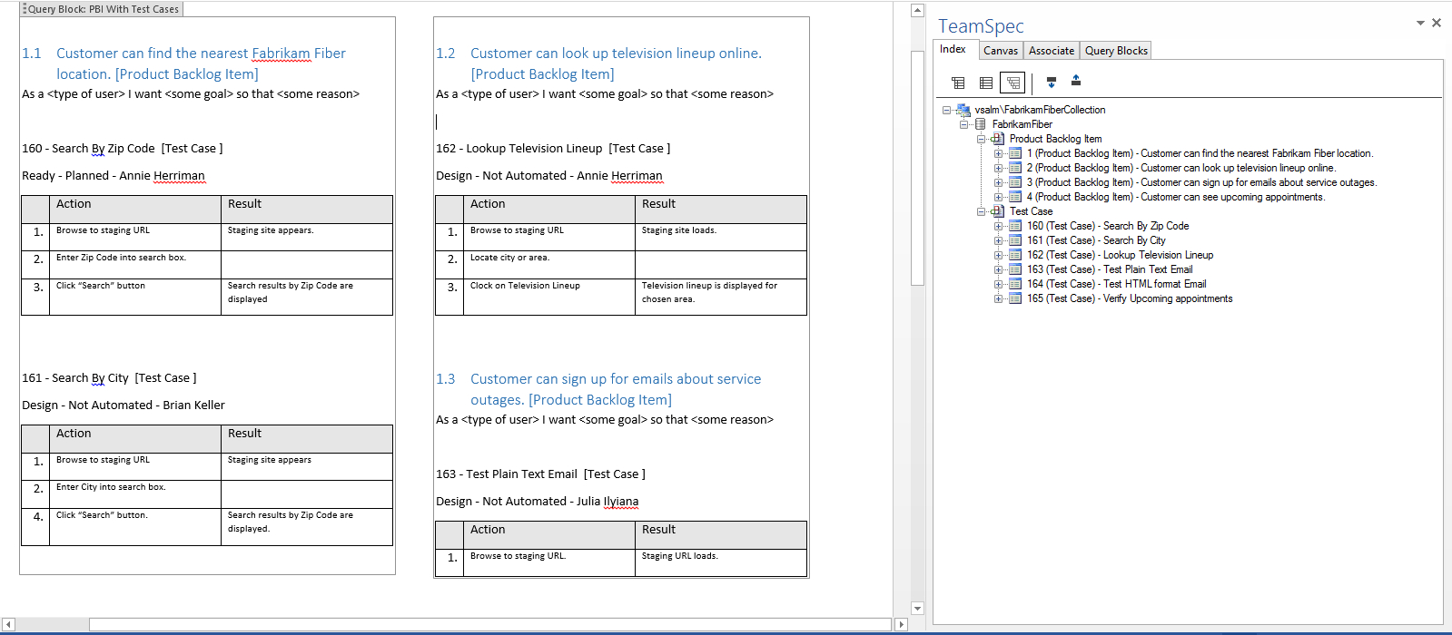 Tfs Test Management In Word | Teamsolutions For User Story Word Template