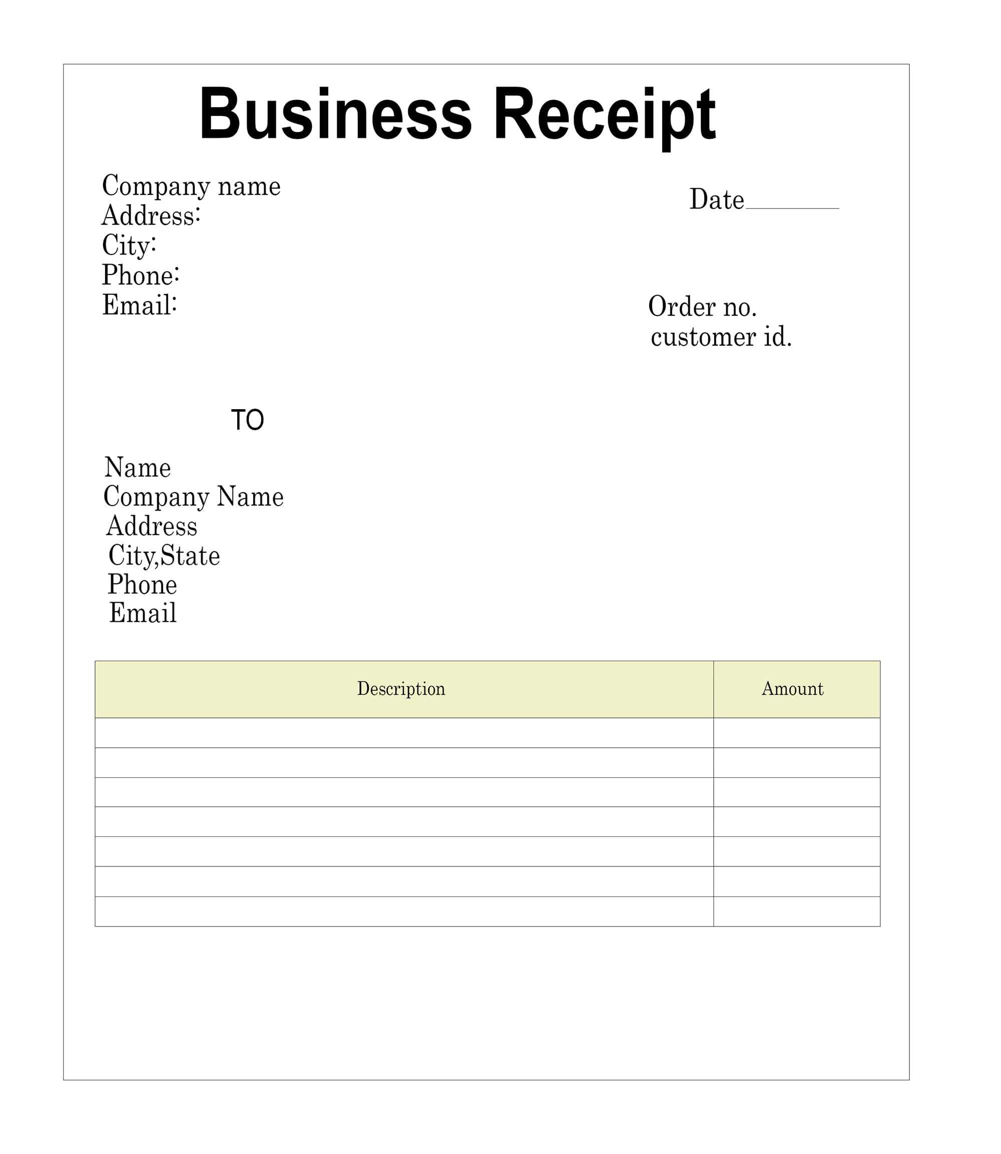 The Receipt Template Intended For Blank Taxi Receipt Template