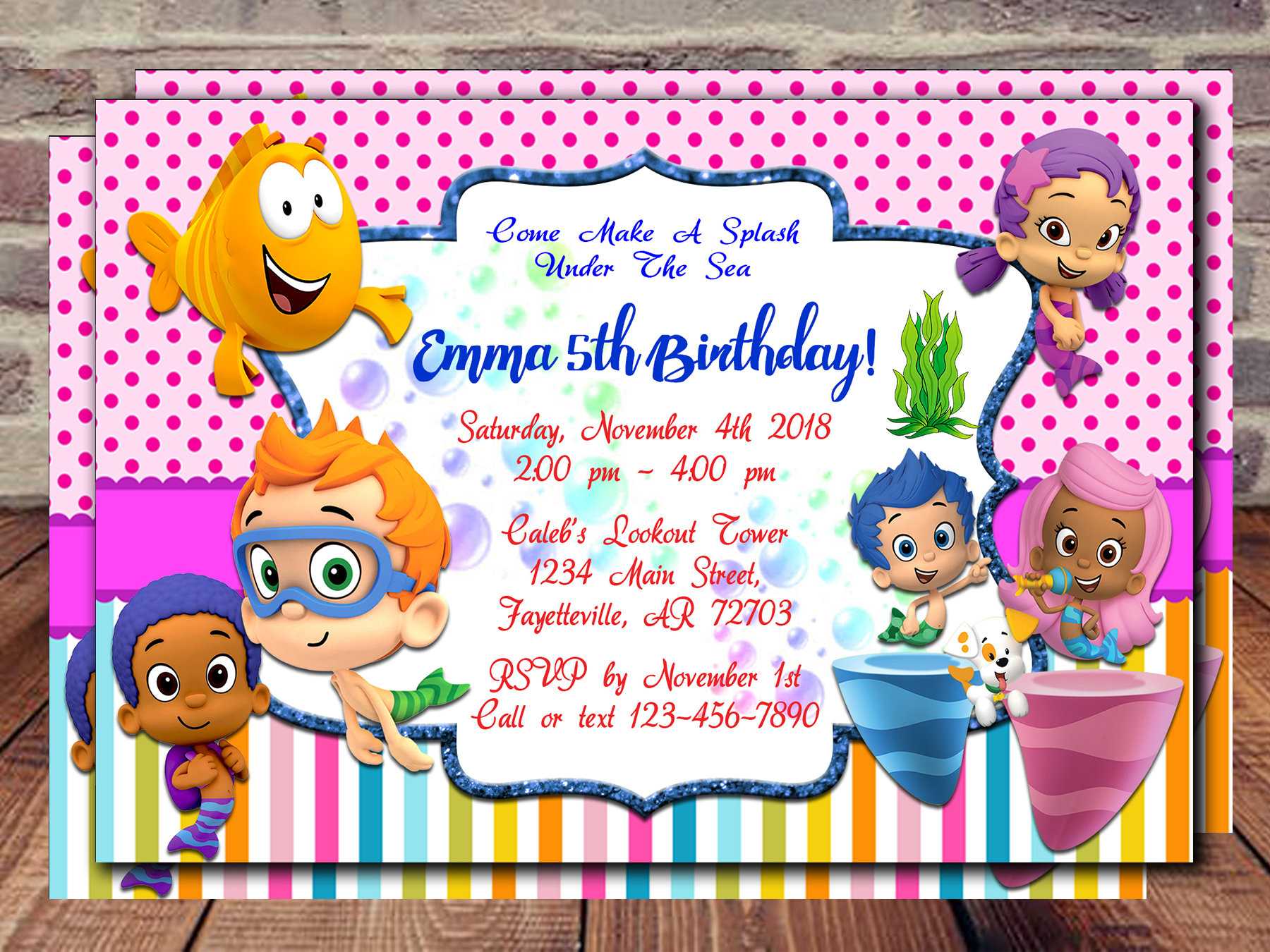 Tips: Pretty Bubble Guppies Invitations Design For Your For Bubble Guppies Birthday Banner Template
