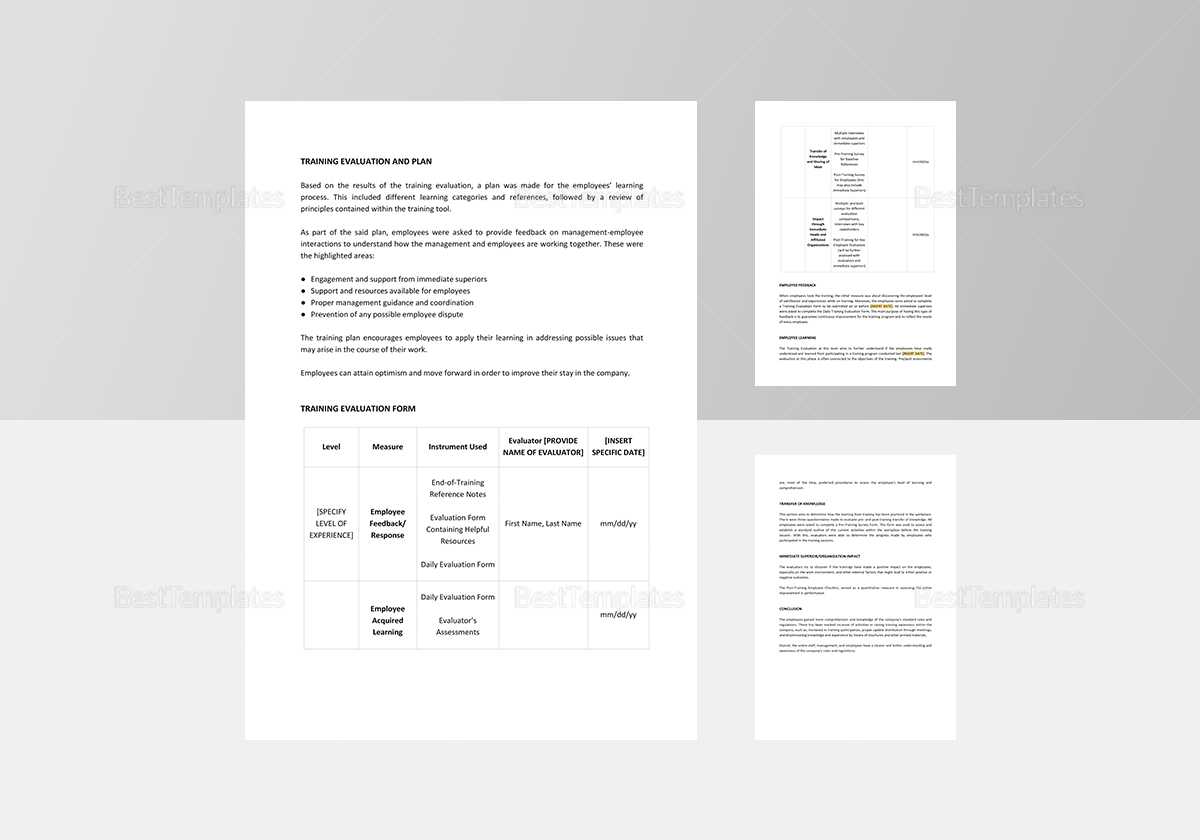 Training Evaluation Report Template With Training Feedback Report Template