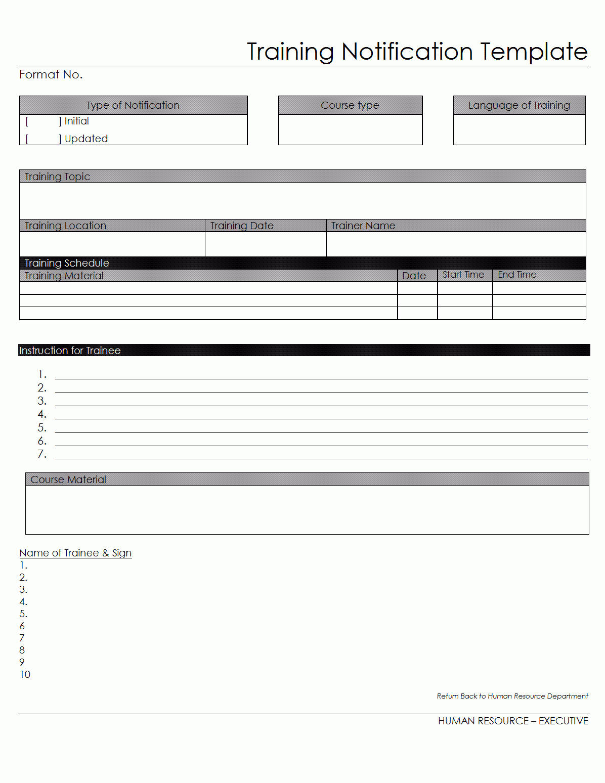 Training Notification Template – Intended For Training Feedback Report Template