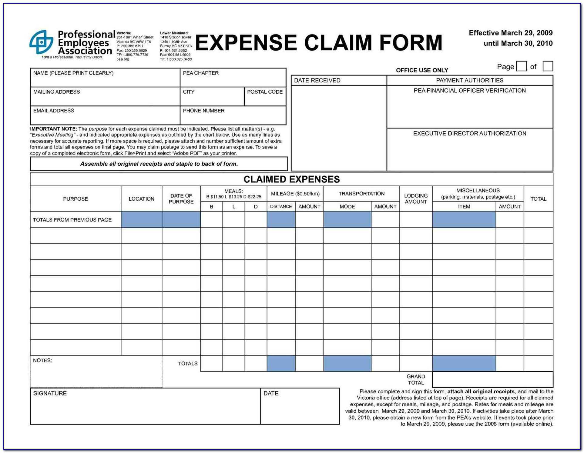 Travel Expense Reimbursement Form Excel – Form : Resume For Reimbursement Form Template Word