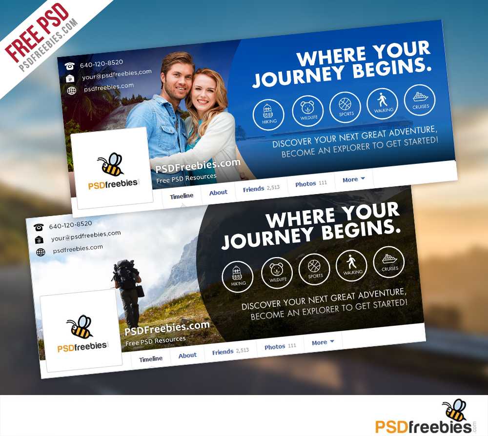 Travel Facebook Timeline Covers Free Psd Templates Regarding Facebook Banner Template Psd