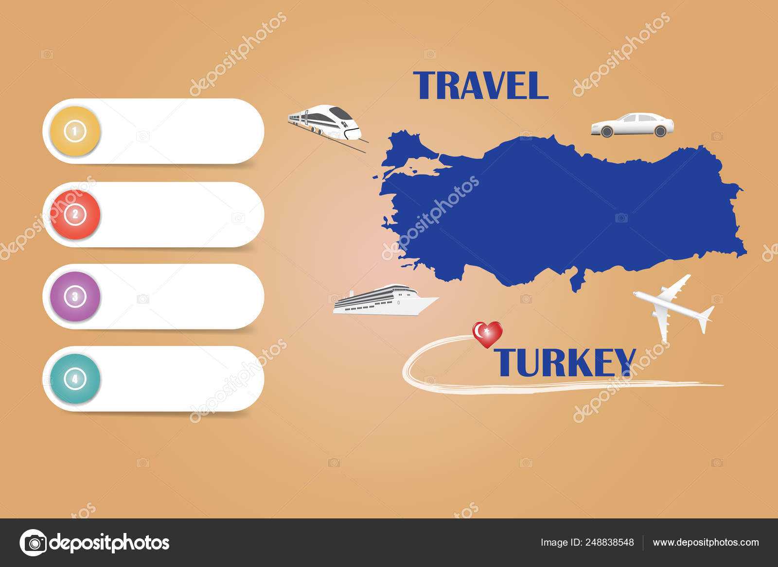 Travel Turkey Template Vector — Stock Vector © Frank11 With Blank Turkey Template