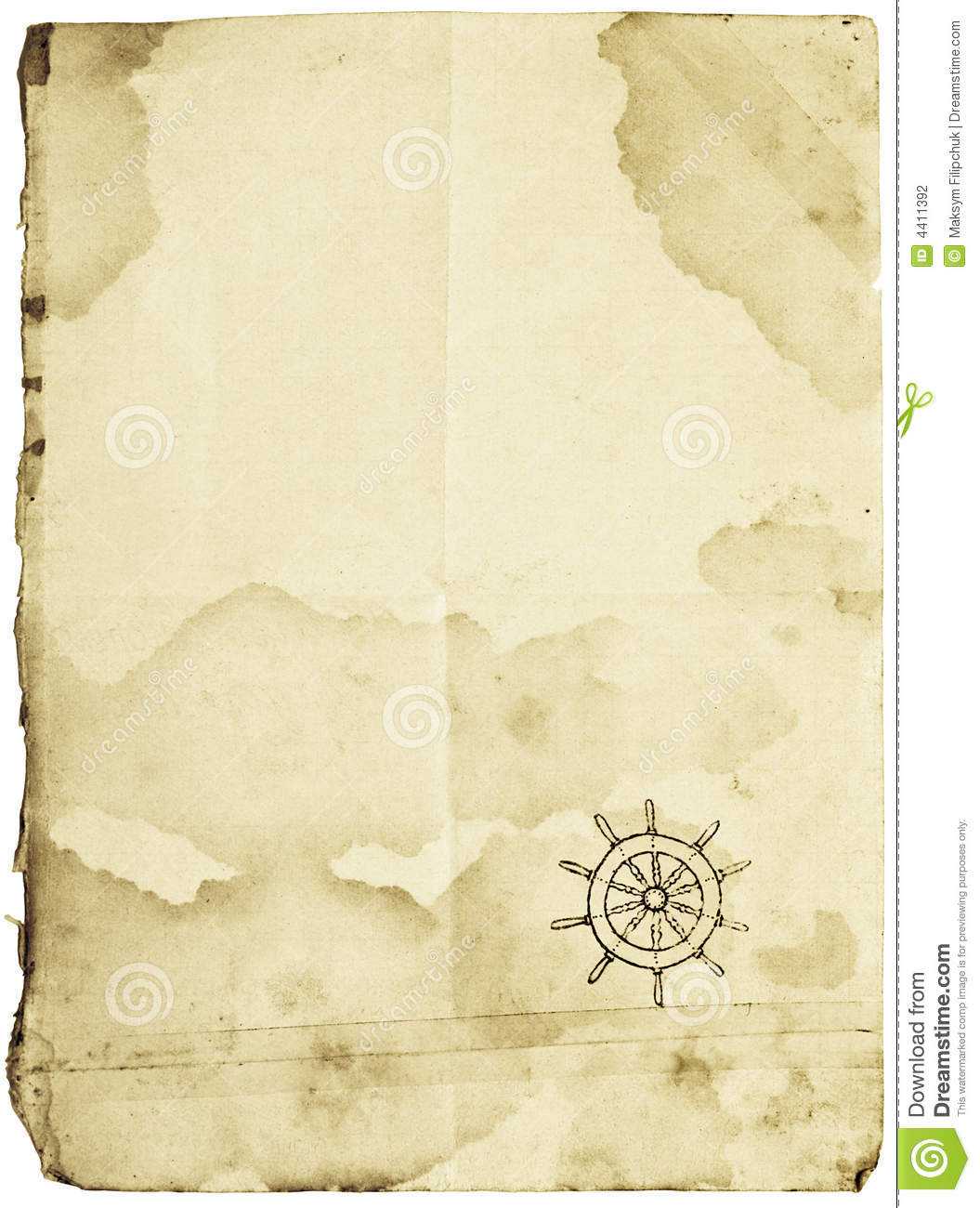 Treasure Map, Isolated On White Stock Photo – Image Of For Blank Pirate Map Template