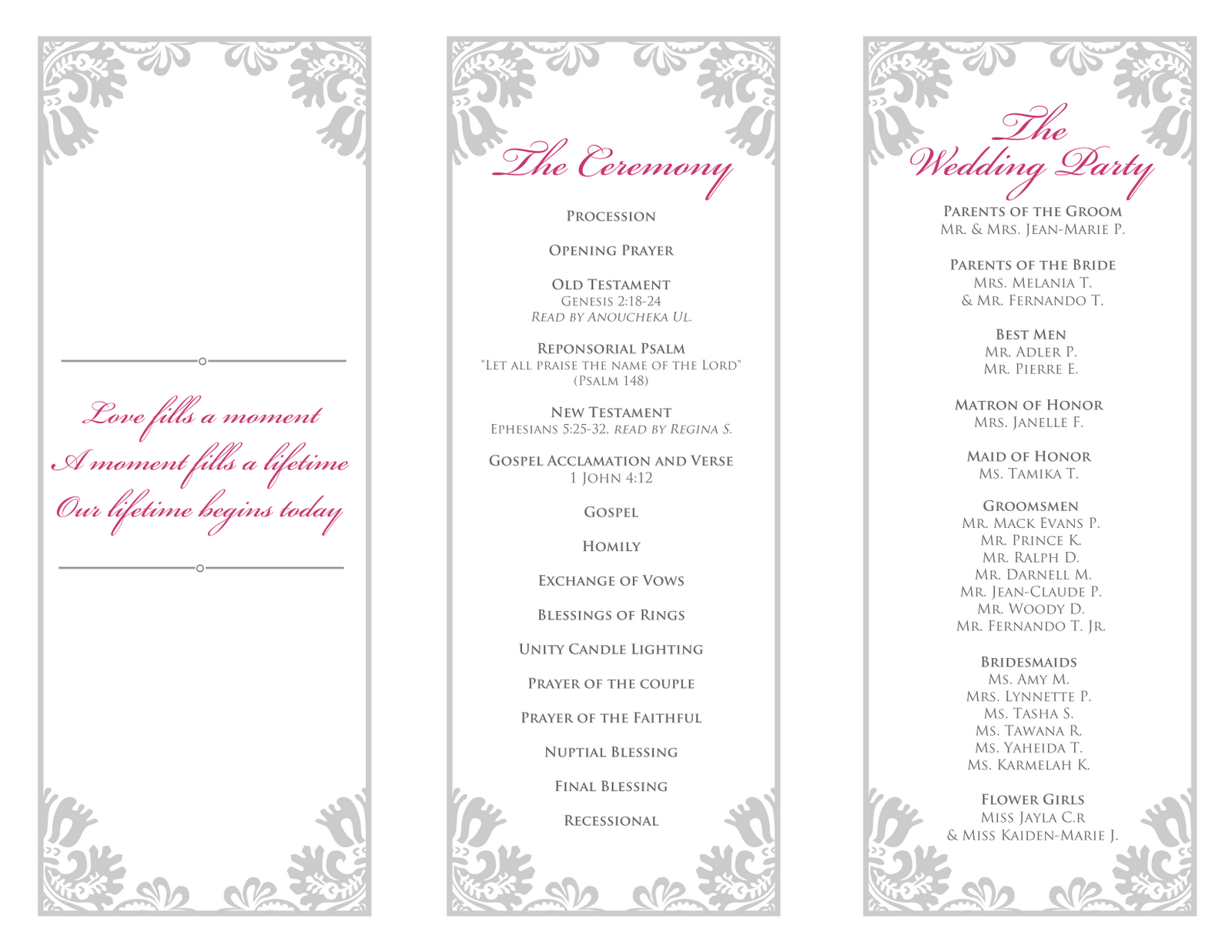 Tri Fold Wedding Program Template Free ] – Free Tri Fold For Free Printable Wedding Program Templates Word