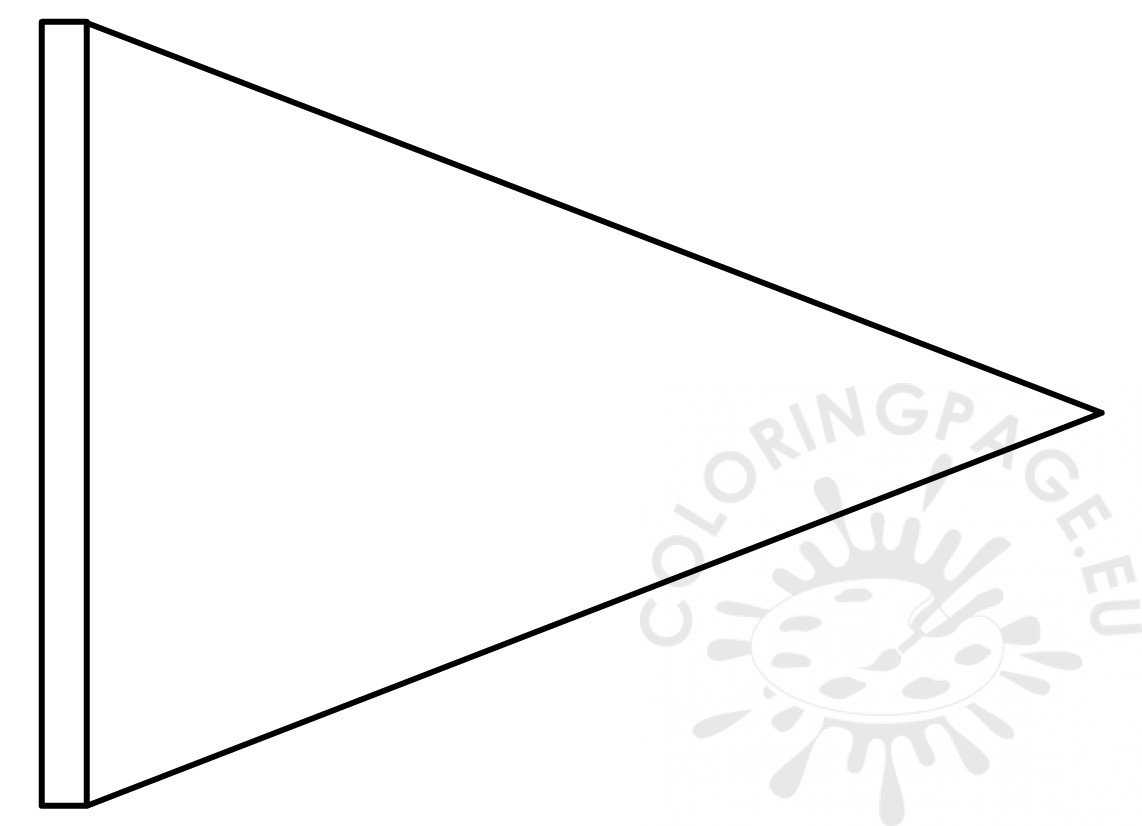 Triangle Flag Banner Template – Coloring Page With Regard To Triangle Pennant Banner Template