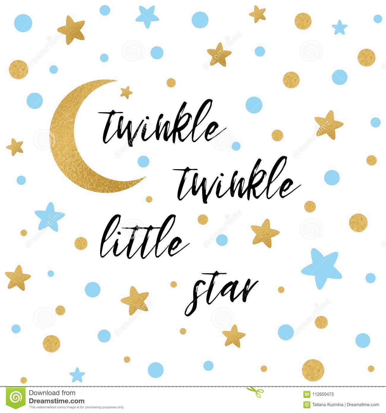 Twinkle Twinkle Little Star Text With Gold Blue Star And Pertaining To Baby Shower Banner Template