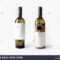 Two Wine Bottles With Blank Labels. Template For Placing For Blank Wine Label Template