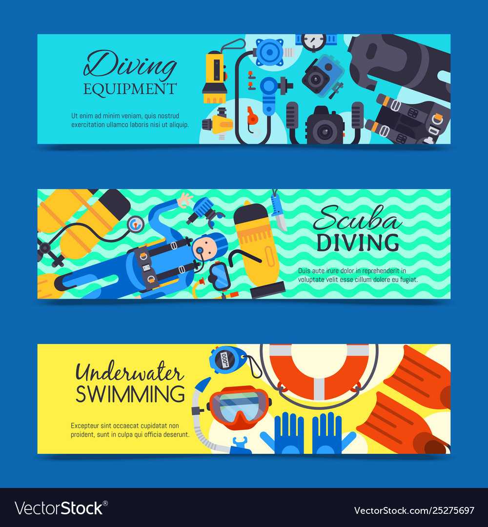 Underwater Diving Sport Banner Poster Templates Inside Sports Banner Templates