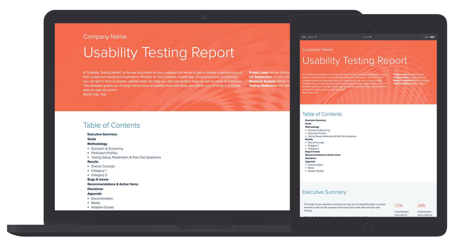 Usability Testing Report Template And Examples | Xtensio In Test Result Report Template