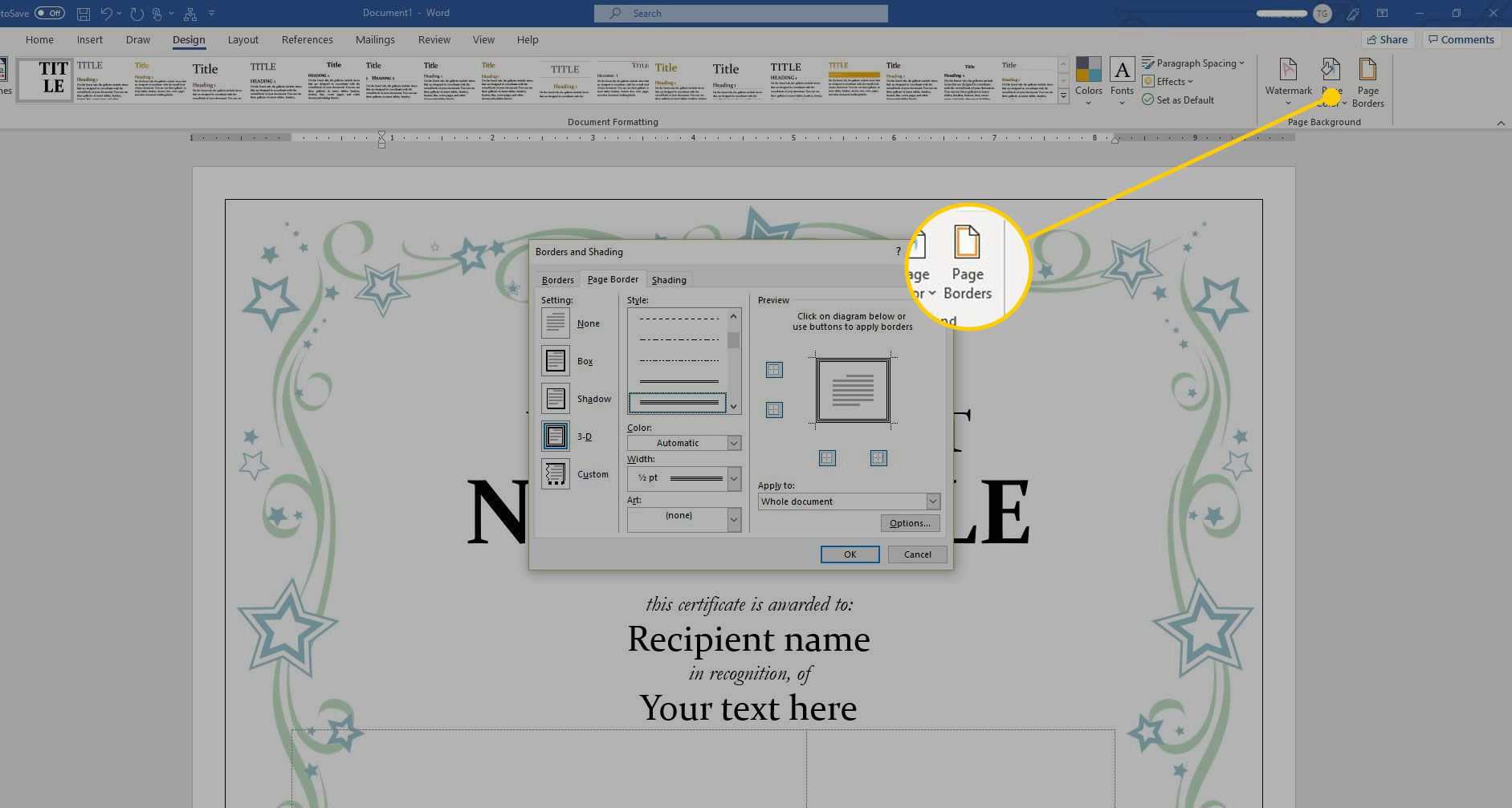 Using A Certificate Template In Microsoft Word Inside Button Template For Word