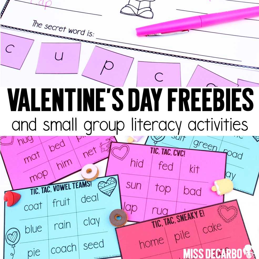 Valentine's Day Small Group Literacy Freebies – Miss Decarbo Inside Tic Tac Toe Template Word