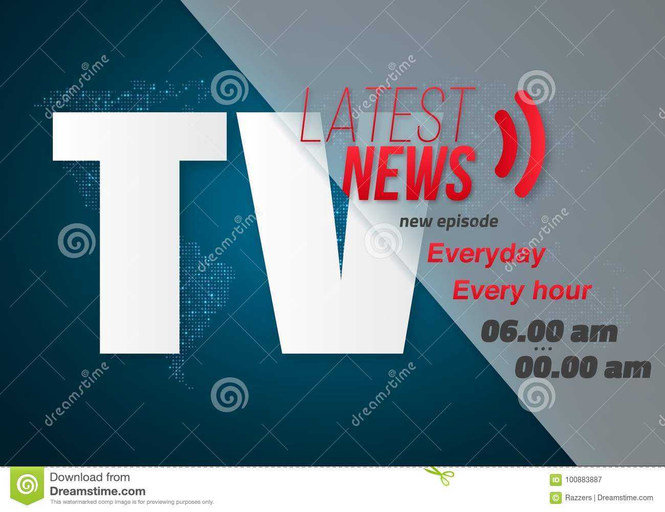 Vector Breaking News Banner. Broadcast News Design. News Throughout News Report Template