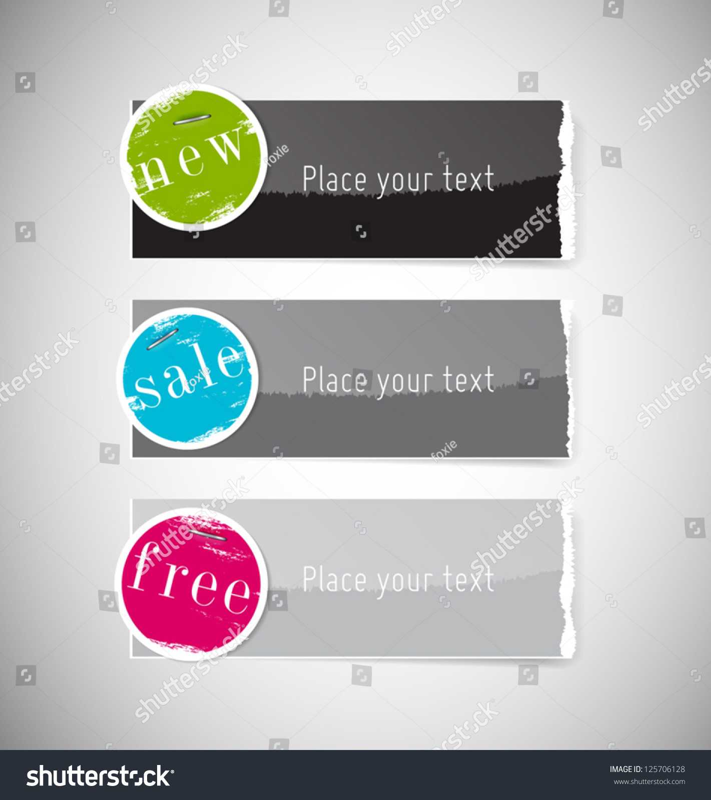 Vector Glossy Glazed Torn Paper Banners Stock Vector Inside Staples Banner Template