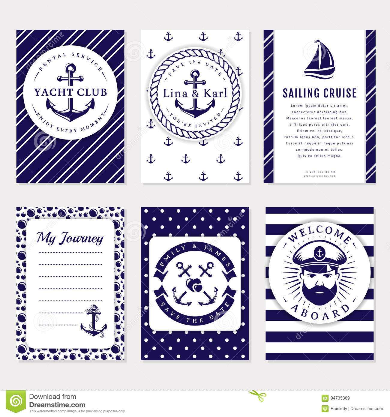 Vector Sea And Nautical Card And Banners. Stock Vector Intended For Nautical Banner Template