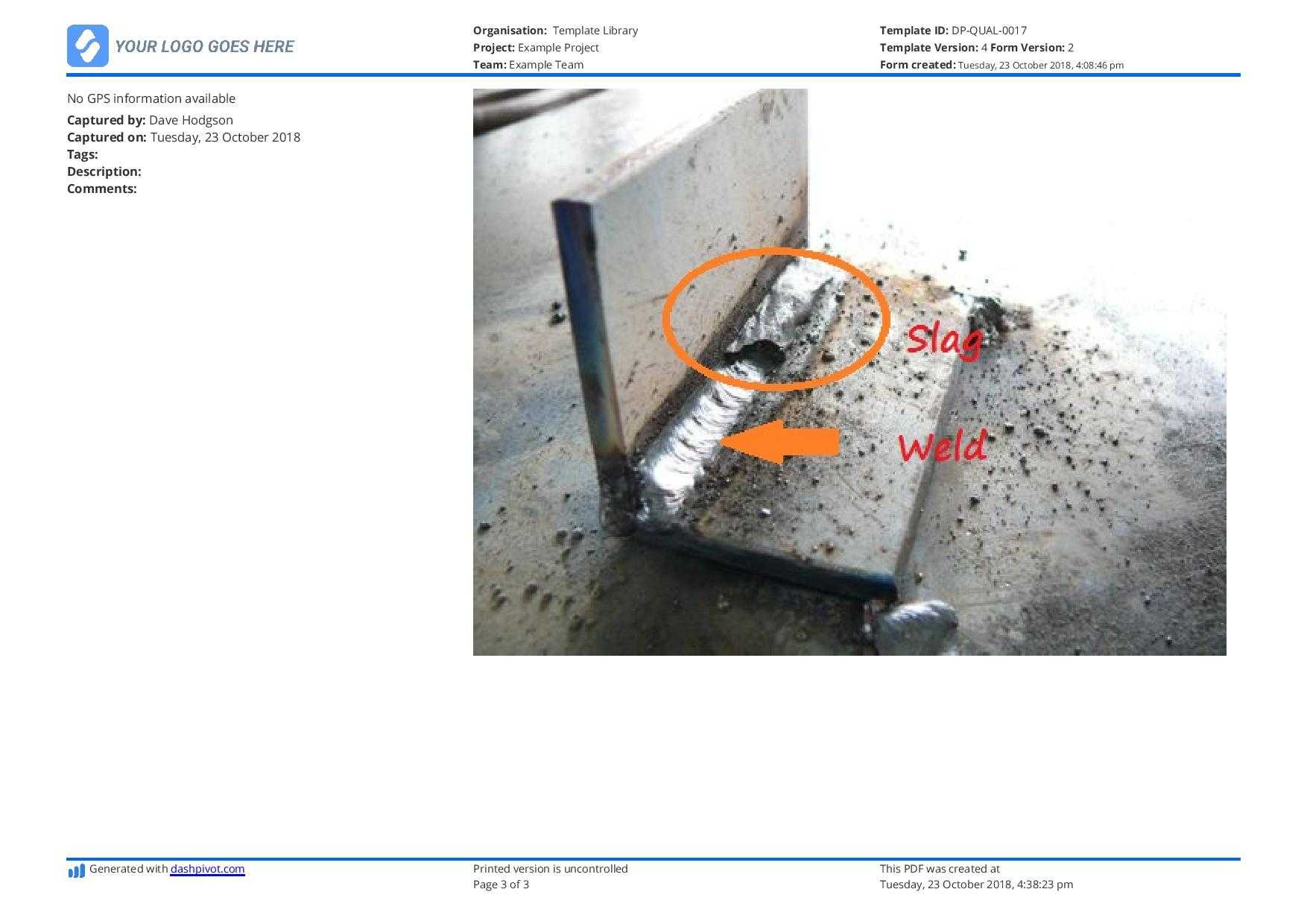 Visual Weld Inspection Template – Better Than Pdf And Excel Pertaining To Welding Inspection Report Template