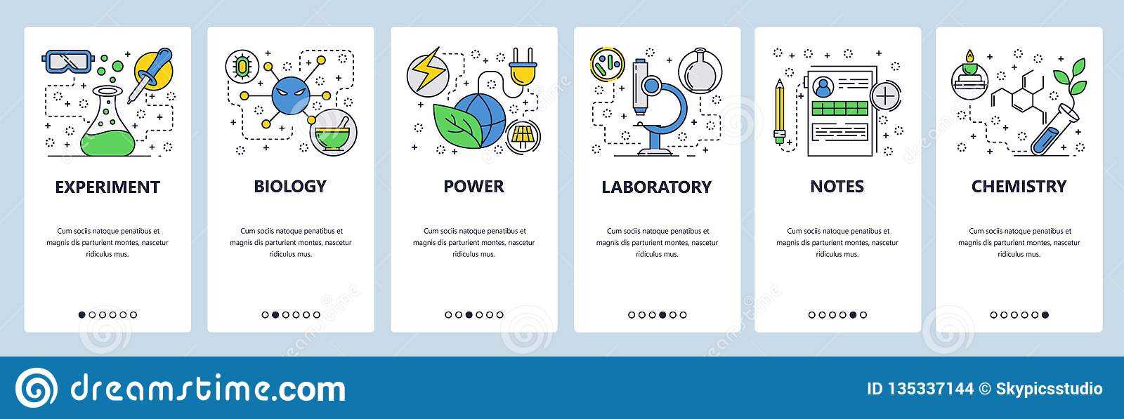 Web Site Onboarding Screens. Science Experiment In Lab Within Science Fair Banner Template