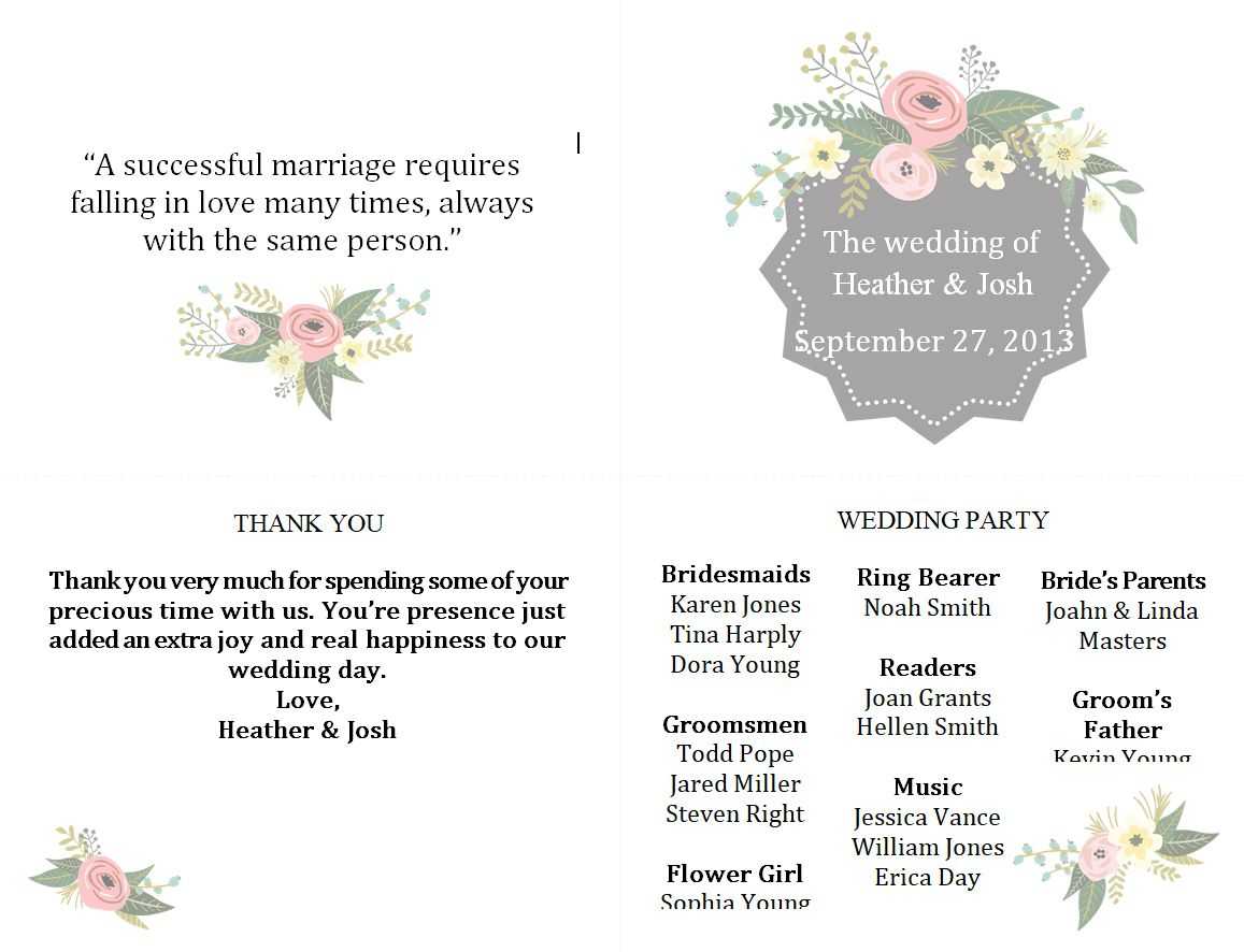 Wedding Program Free Templates – Horizonconsulting.co Within Free Event Program Templates Word