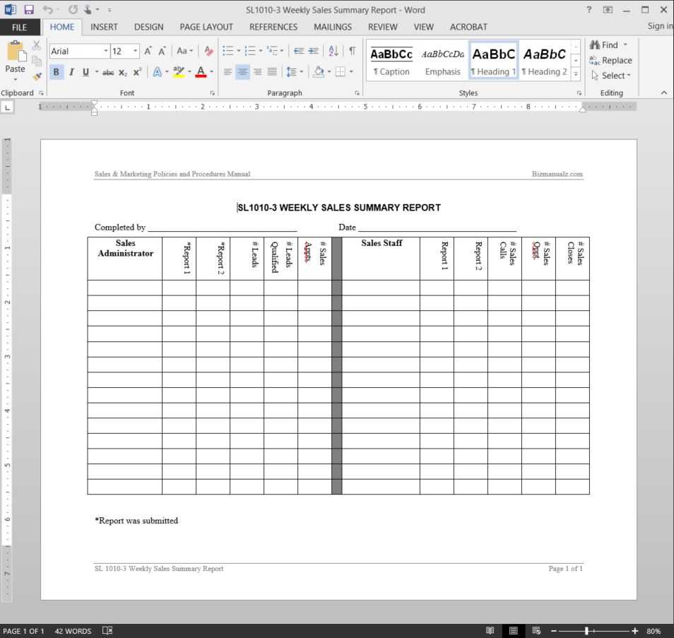 Weekly Sales Summary Report Template | Sl1010 3 With Regard To Sales Management Report Template