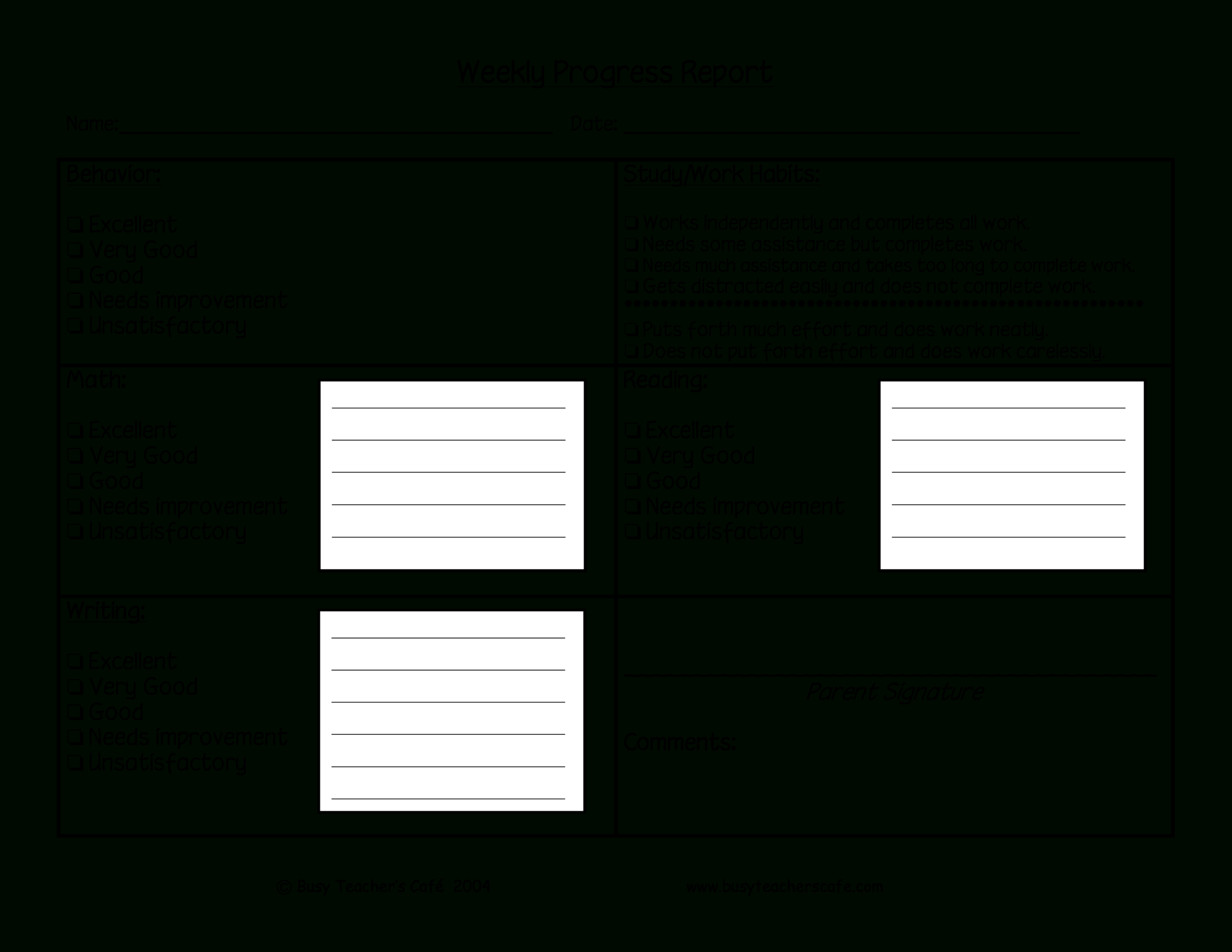 Weekly Student Behavior Report | Templates At With Behaviour Report Template