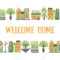 Welcome Home Banner Template With Cute Hand Drawn Public Buildings,.. With Regard To Welcome Banner Template