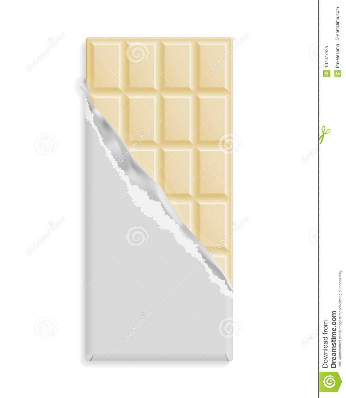 White Chocolate Bar In A Blank Wrapper Stock Vector Pertaining To Free Blank Candy Bar Wrapper Template