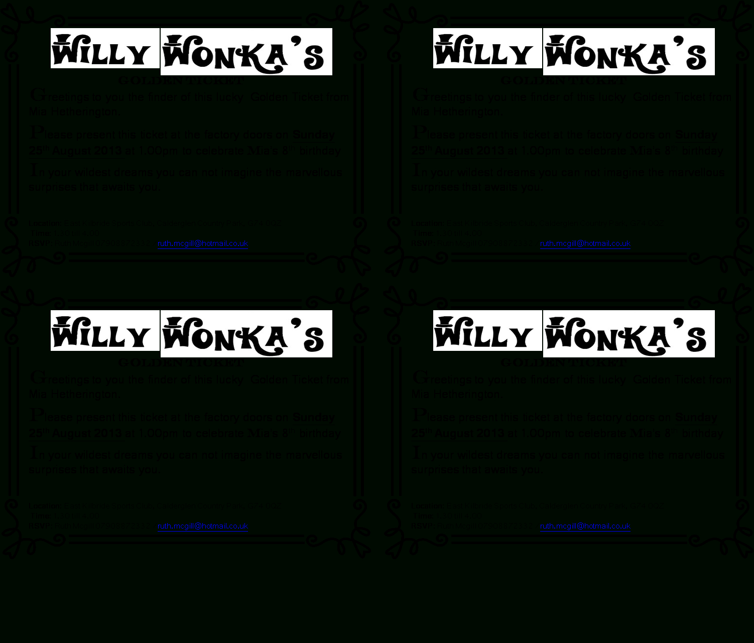 Willy Wonka Golden Ticket Template Free ] – Willy Wonka S With Regard To Blank Parking Ticket Template