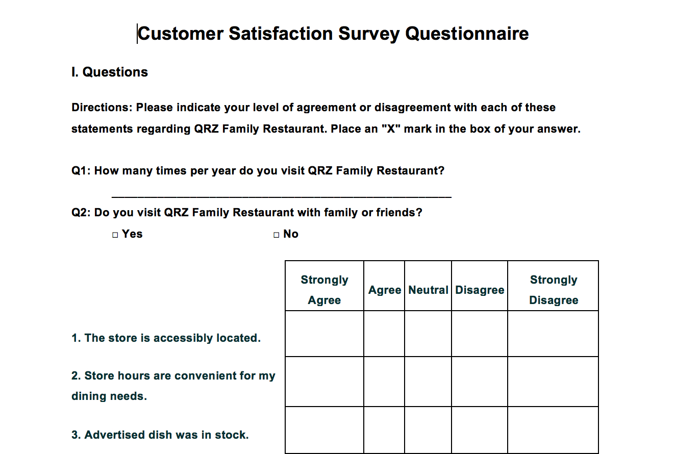 Word Survey Templates For Understanding Consumers And Context Throughout Questionnaire Design Template Word