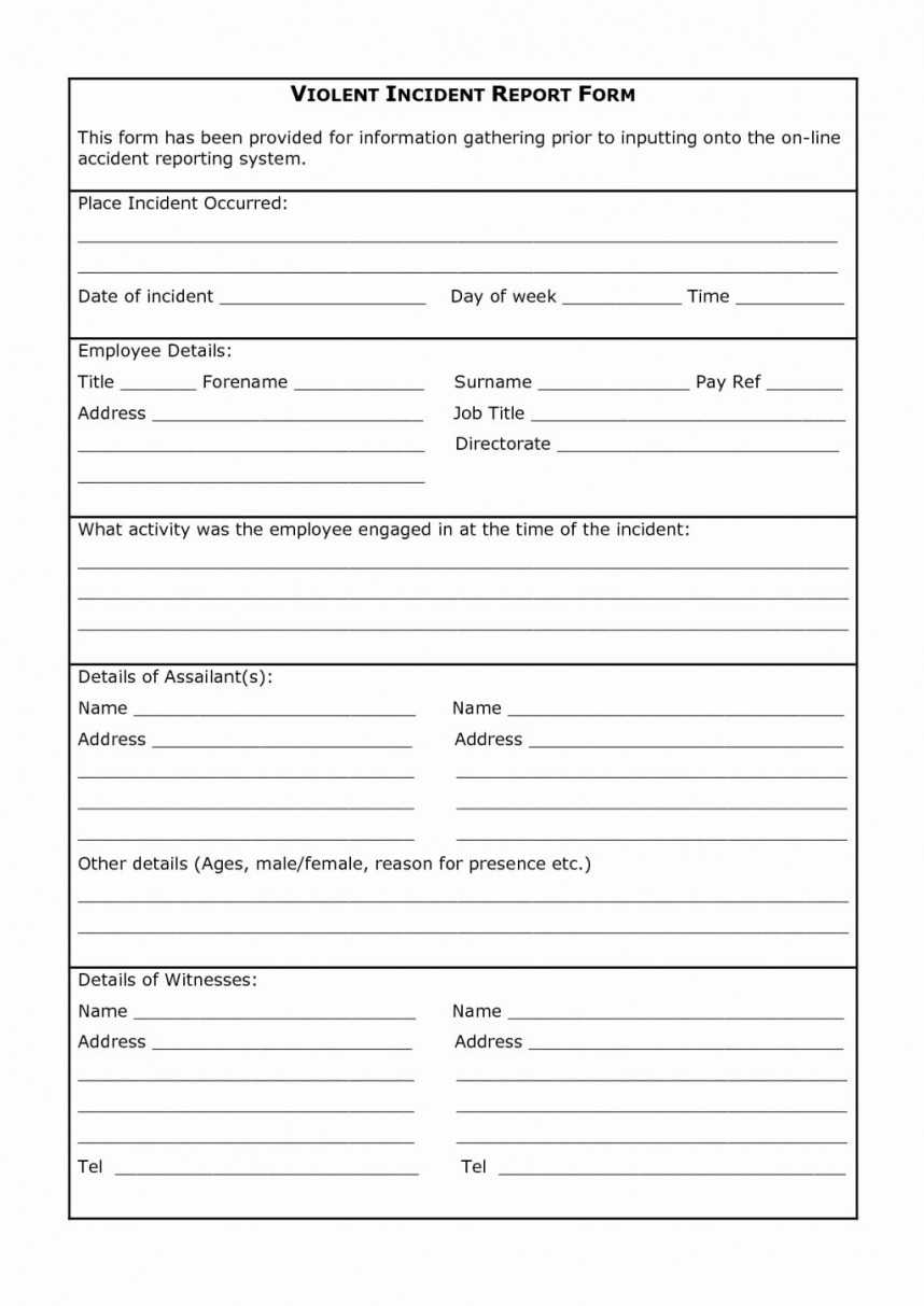 Work Incident Report – Horizonconsulting.co For Generic Incident Report Template