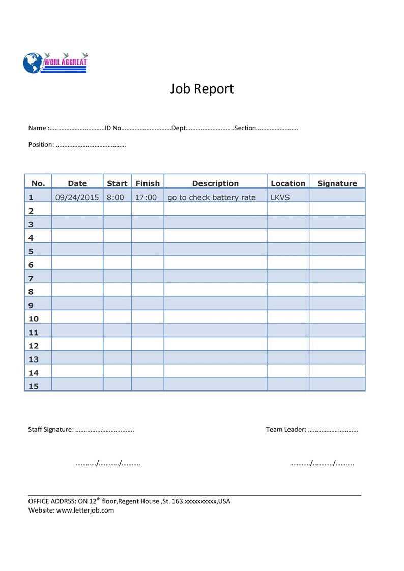 Work Report Template – Raptor.redmini.co Regarding Daily Activity Report Template