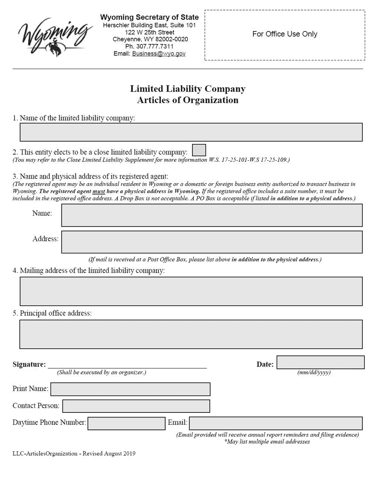 Wyoming Llc – How To Form An Llc In Wyoming Throughout Llc Annual Report Template